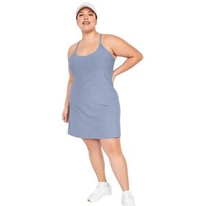 Old Navy Sleeveless Powersoft Performance Racer Back Mini Swing Dress Blue L